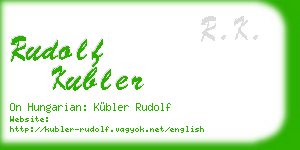 rudolf kubler business card